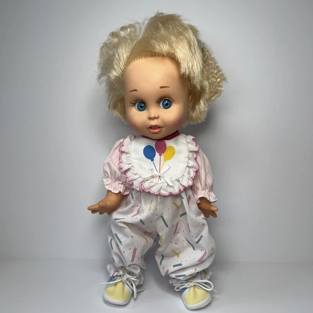 Vintage 1990 Galoob Baby Face So Innocent Cynthia #7 Doll Blue Eyes Blonde Hair